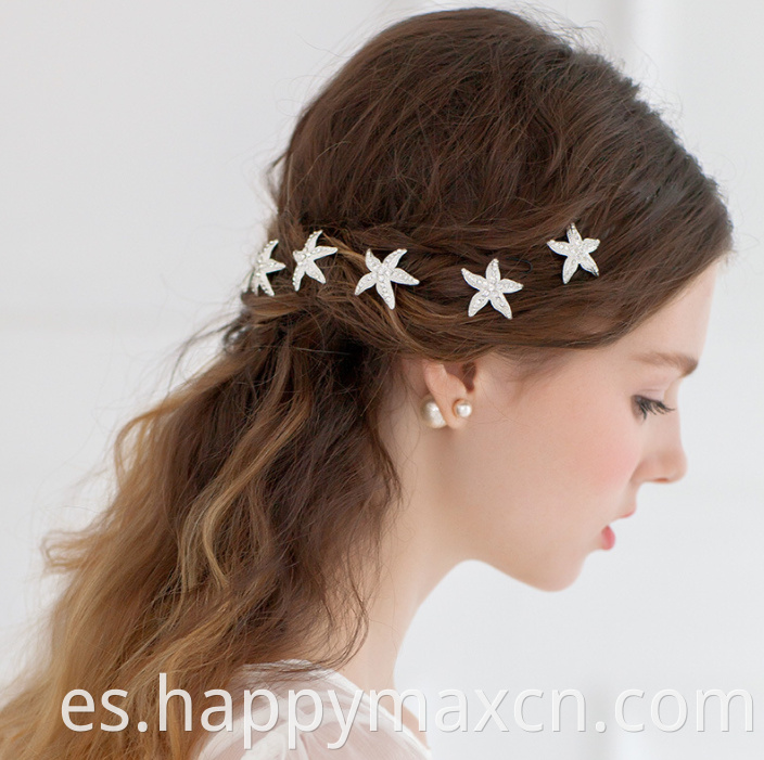 Nuevo estilo Ventas calientes Propinas simples para el cabello Joyas de estrellas Haciendo accesorios para el cabello de boda Bridal